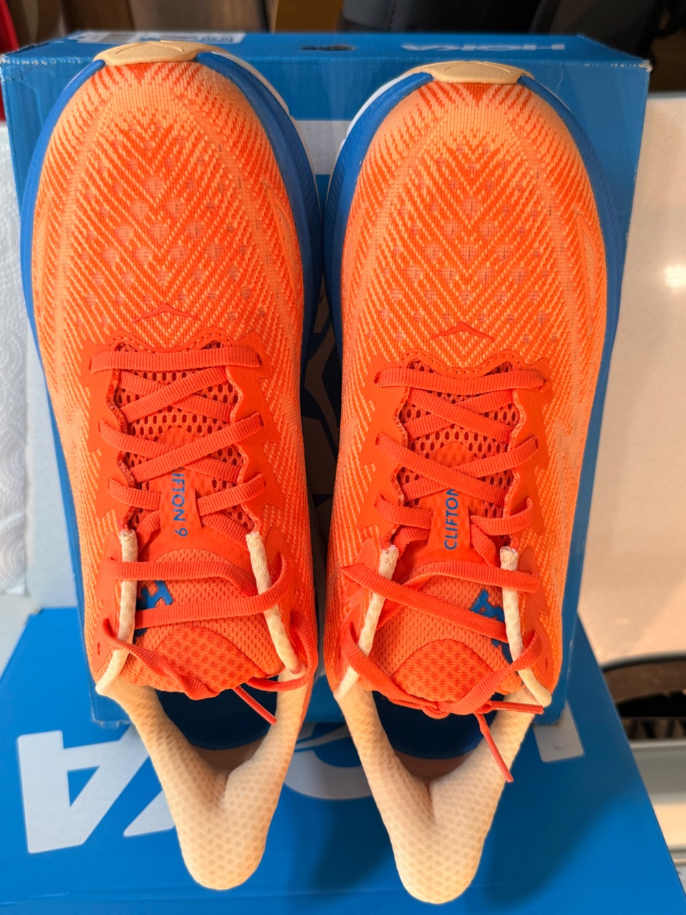 New Hoka Orange and Blue Men's Athletic Running Shoes Size 10.5 - Picture 4 of 9